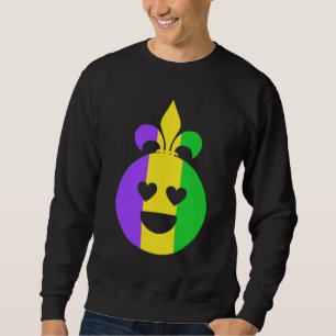 Mardi Gras Happy Face Lächeln Fleur-de-Lis Funny Sweatshirt