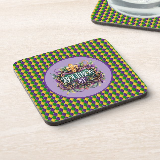 Mardi Gras Hard Plastic Coaster Getränkeuntersetzer (Linke Seite)