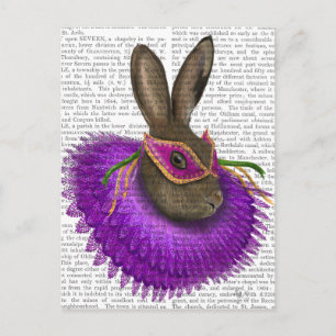 Mardi Gras Hare 2 Postkarte