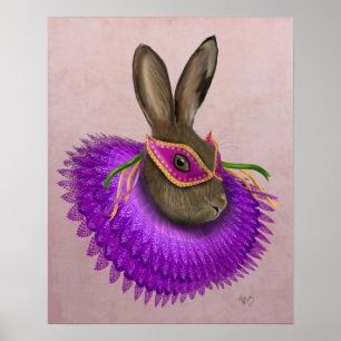 Mardi Gras Hare Poster
