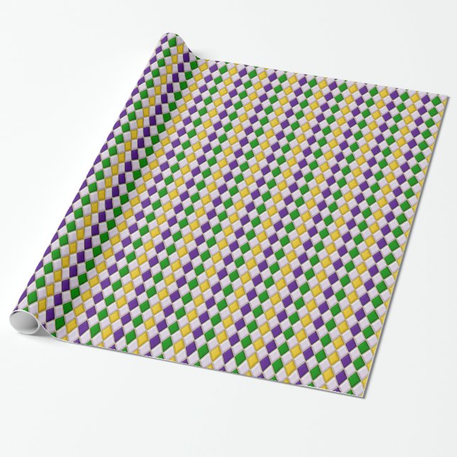 Mardi Gras Harlequin Diamond Design 2 Geschenkpapier (Ungerollt)