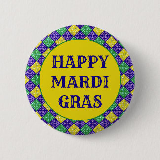 Mardi Gras Harlequin Diamond Karnevalsmuster Button