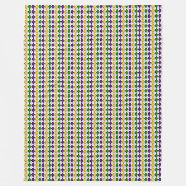 Mardi Gras Harlequin Diamond Muster 2 Fleecedecke (Vorderseite)