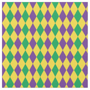 Mardi Gras Harlequin Diamonds Pattern Stoff