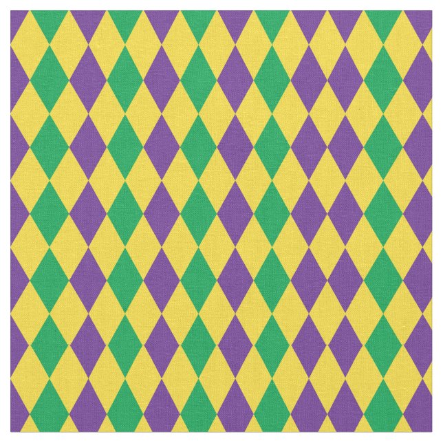 Mardi Gras Harlequin Diamonds Pattern Stoff (Nahaufnahme)