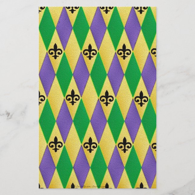 Mardi Gras Harlequin Lilie Briefpapier (Vorderseite)