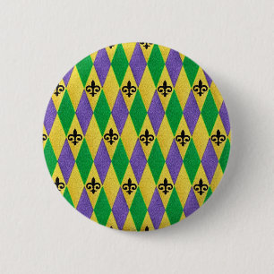 Mardi Gras Harlequin Lilie Button