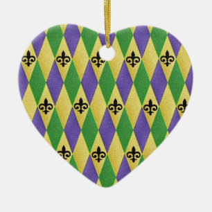 Mardi Gras Harlequin Lilie Keramikornament