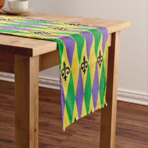 Mardi Gras Harlequin Lilie Kurzer Tischläufer