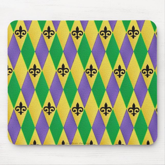Mardi Gras Harlequin Lilie Mousepad (Vorne)