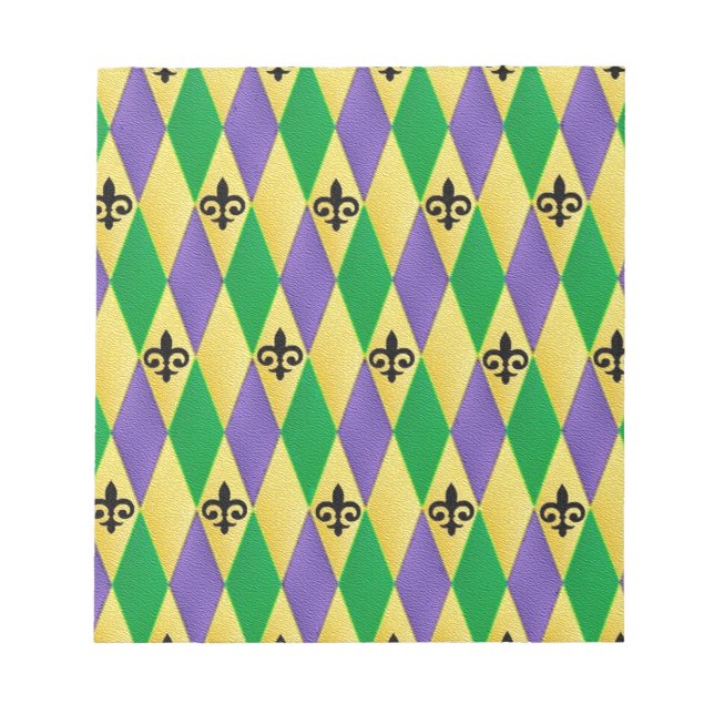 Mardi Gras Harlequin Lilie Notizblock (Vorderseite)