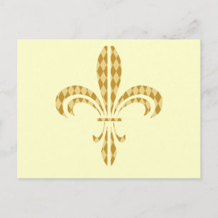 Mardi Gras Harlequin Lilie Postkarte