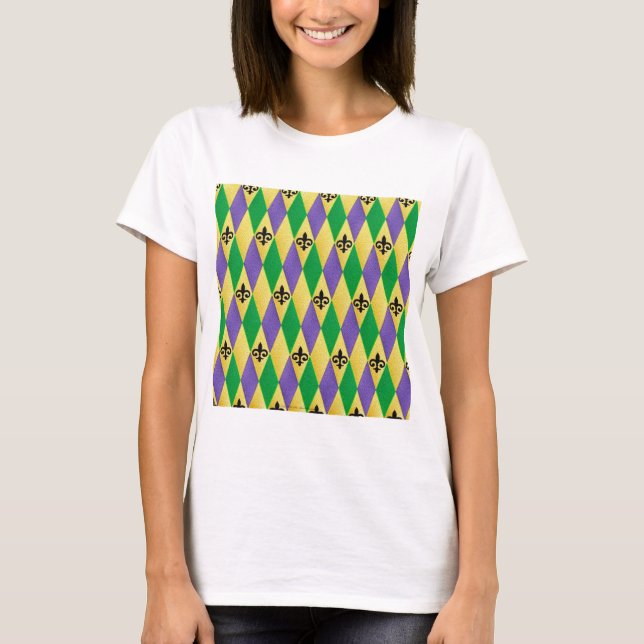 Mardi Gras Harlequin Lilie T-Shirt (Vorderseite)