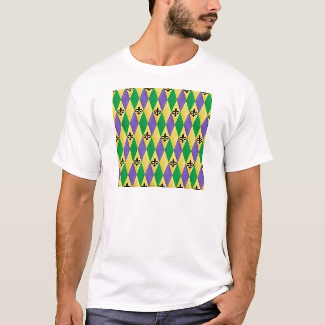 Mardi Gras Harlequin Lilie T-Shirt (Vorderseite)
