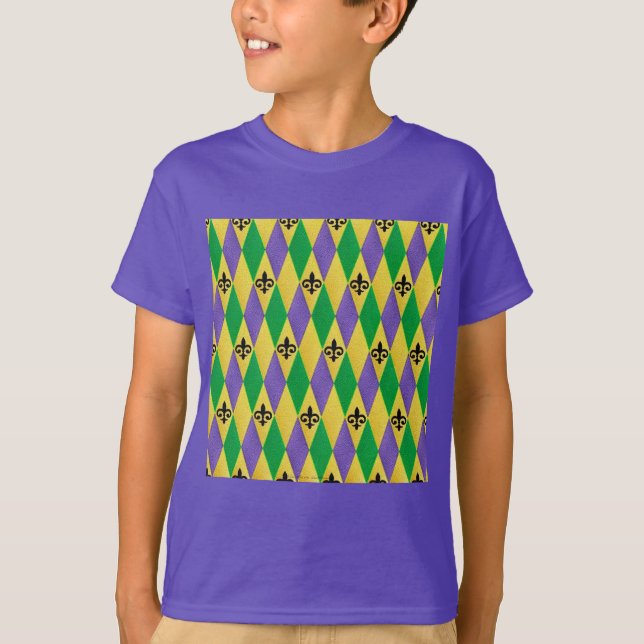 Mardi Gras Harlequin Lilie T-Shirt (Vorderseite)
