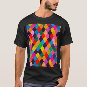 MARDI GRAS HARLEQUIN PATTERN Farbenfrohe Rhombi T-Shirt
