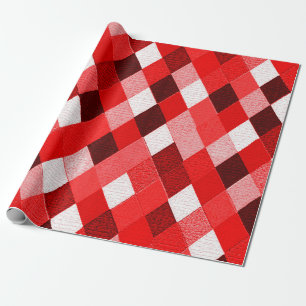 MARDI GRAS HARLEQUIN PATTERN Red Pink White Rhombi Geschenkpapier