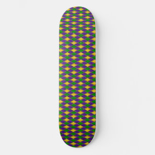 Mardi Gras Harlequin Pattern Skate Deck - dunkel Skateboard