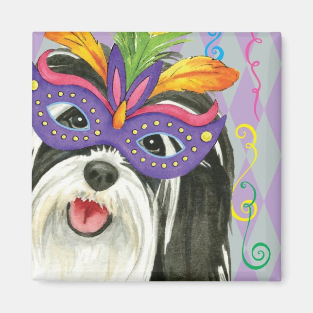 Mardi Gras Havanese Magnet (Vorne)