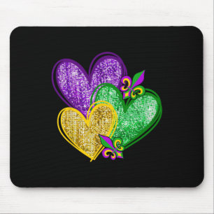 Mardi Gras Heart Fleur-de-lis Symbol Karneval Men Mousepad