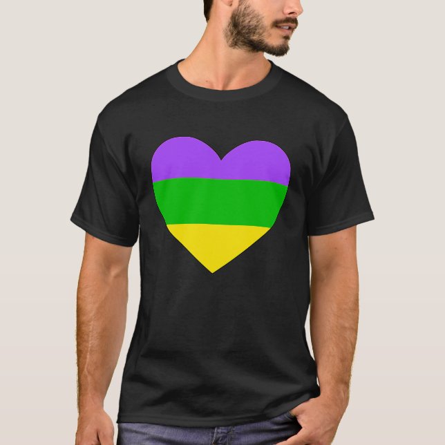 Mardi Gras Heart New Orleans Celebrate Louisiana P T-Shirt (Vorderseite)