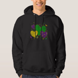 Mardi Gras Hearts Love Mardi Gras Women Men Costum Hoodie