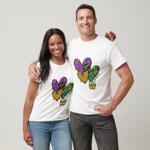 Mardi Gras Hearts T - Shirt
