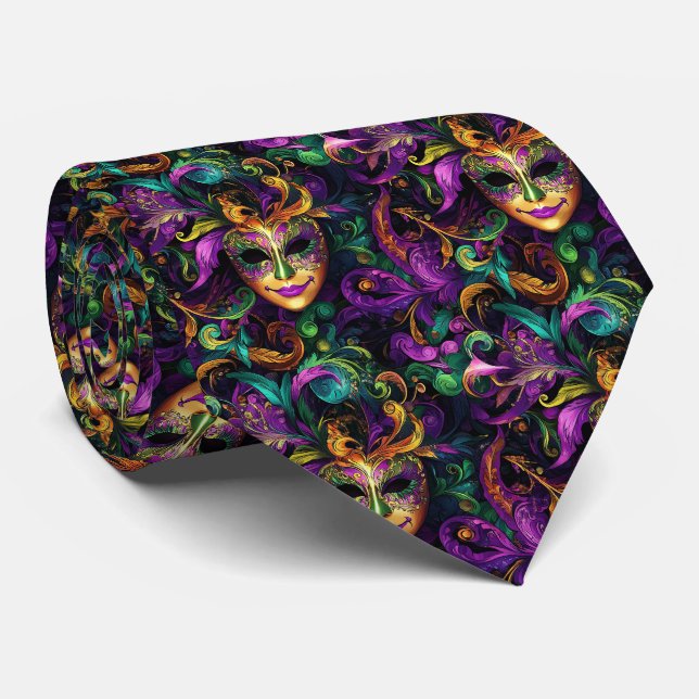 Mardi Gras Herren Krawatte (Gerollt)