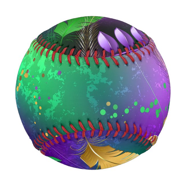 Mardi-Gras-Hintergrund mit Perlen Baseball (Vorderseite)