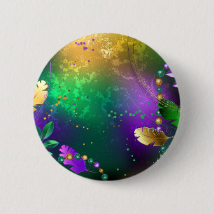Mardi-Gras-Hintergrund mit Perlen Button
