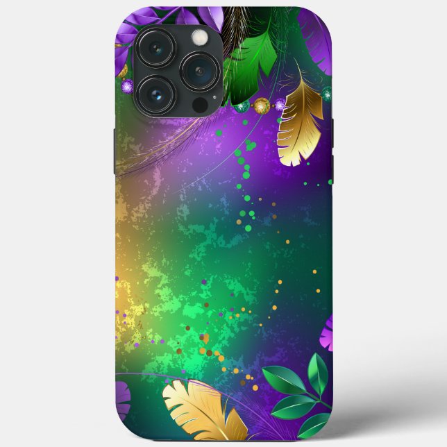 Mardi-Gras-Hintergrund mit Perlen Case-Mate iPhone Hülle (Rückseite)