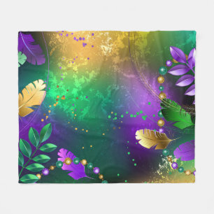 Mardi-Gras-Hintergrund mit Perlen Fleecedecke
