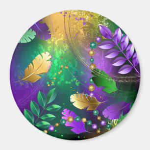 Mardi-Gras-Hintergrund mit Perlen Magnet