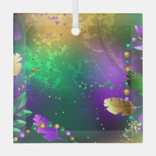 Mardi-Gras-Hintergrund mit Perlen Ornament Aus Glas