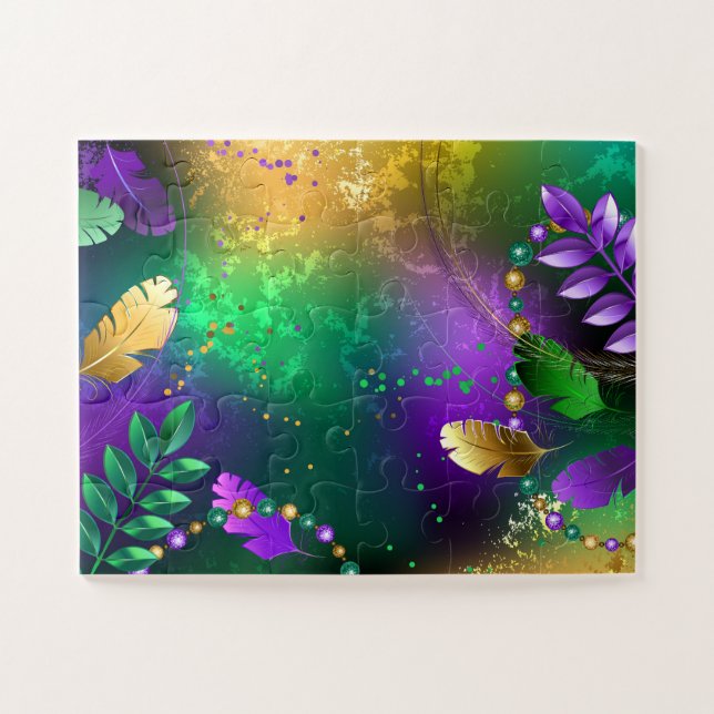 Mardi-Gras-Hintergrund mit Perlen Puzzle (Horizontal)