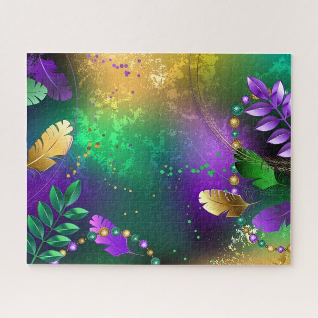 Mardi-Gras-Hintergrund mit Perlen Puzzle (Horizontal)