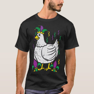 Mardi Gras Huhn Lustiger Aufzug Landwirtschaft Män T-Shirt