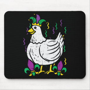 Mardi Gras Hühnchen Funny Outfit Farm Männer Fraue Mousepad