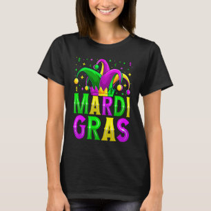 Mardi Gras Hut Spaß Mardi Gras Perlen Bling Kostüm T-Shirt