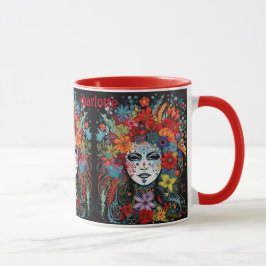 Mardi Gras I Bin Woman Name Blume Adresse hinzufüg Tasse
