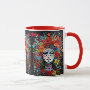 Mardi Gras I Bin Woman Name Blume Adresse hinzufüg Tasse