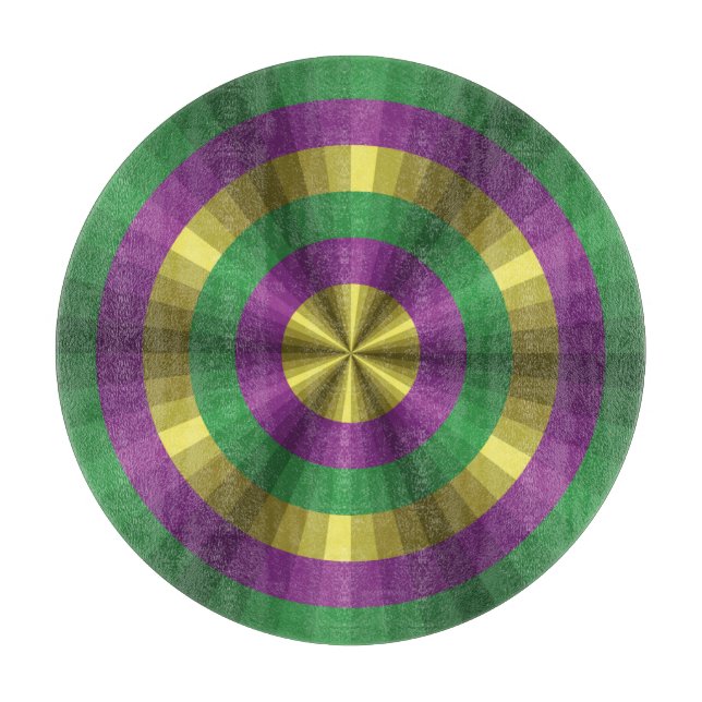 Mardi Gras Illusion Glass Cutting Board Schneidebrett (Vorderseite)