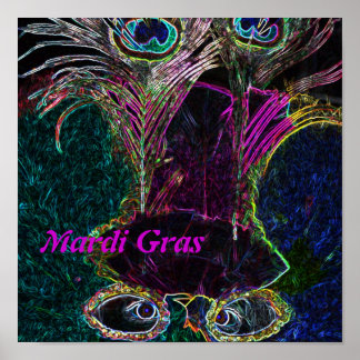 Mardi Gras in Farbe drucken Poster