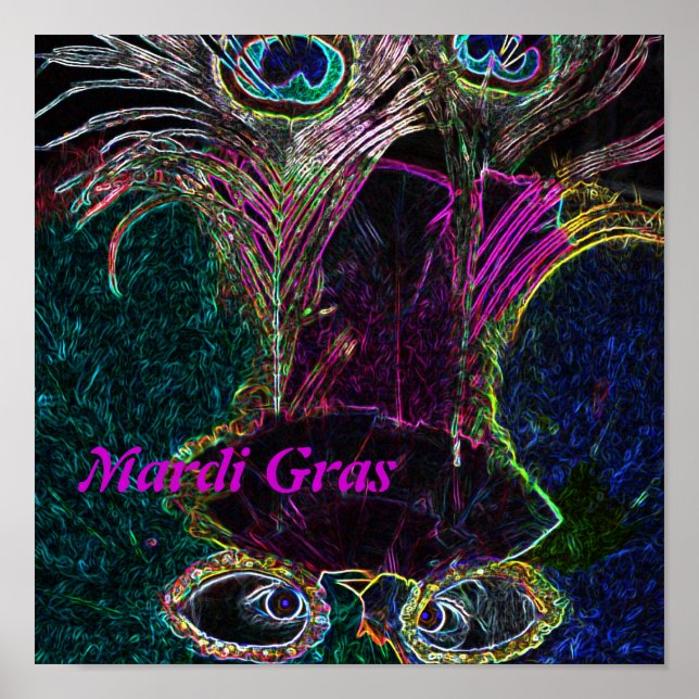 Mardi Gras in Farbe drucken Poster (Vorne)