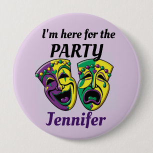 Mardi Gras Individuelle Name PARTY Button Mardigra