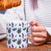 Mardi Gras Inspirierte Tasse