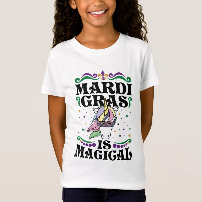 Mardi Gras ist ein magisches Niedliches Einhorn T-Shirt (Vorderseite)