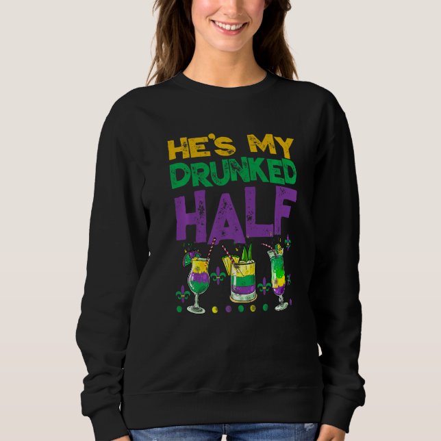 Mardi Gras ist mein Betrunkeneres halb Matching Co Sweatshirt (Vorderseite)