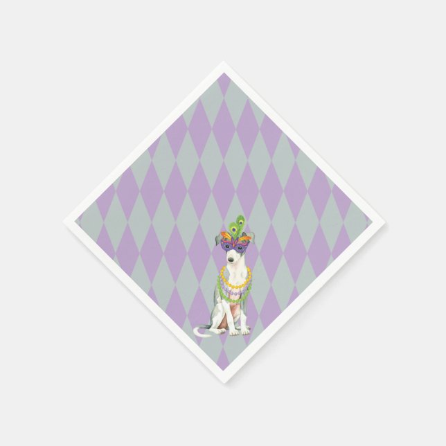 Mardi Gras Italian Greyhound Serviette (Ecke)