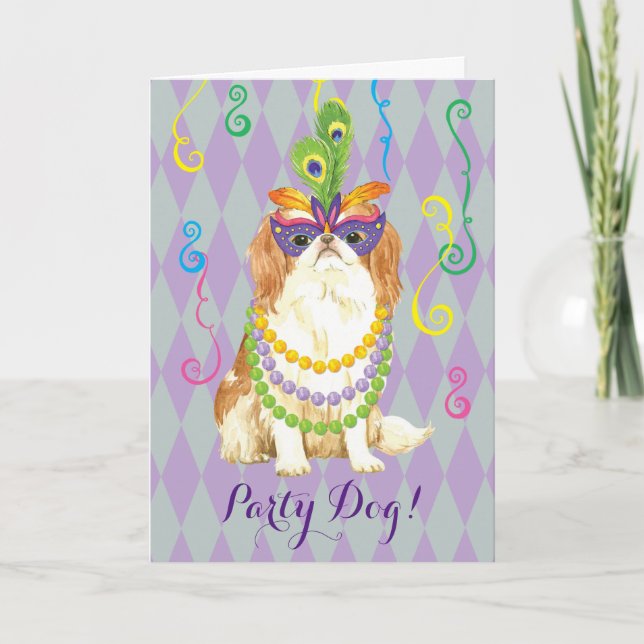 Mardi Gras Japanese Chin Karte (Vorderseite)